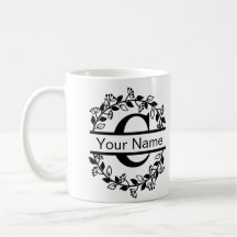 Floral Alphabet mit Name Custom Monogram