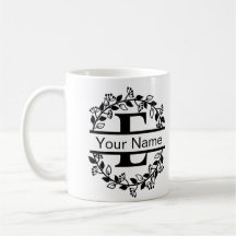 Floral Alphabet mit Name Custom Monogram