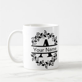 Floral Alphabet mit Name Custom Monogram Kaffeetasse