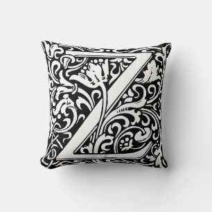Floral Alphabet Monogram Letter Z Kissen