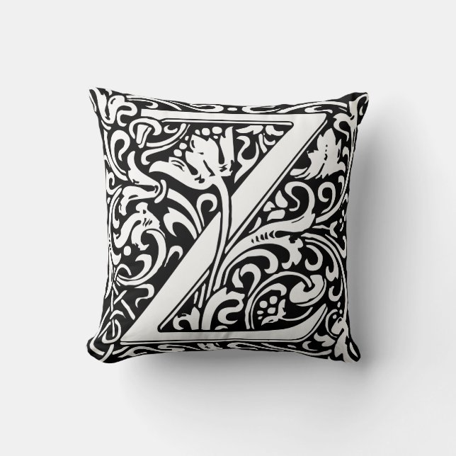 Floral Alphabet Monogram Letter Z Kissen (Vorderseite)
