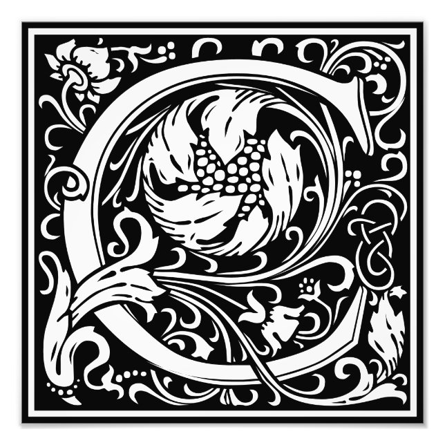 Floral Alphabet Monogramm Letter C Foto drucken (Vorne)