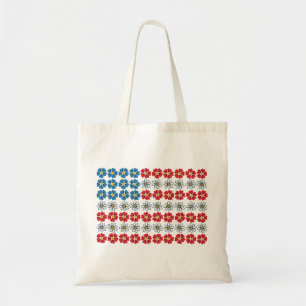 Floral American Flag Patriotic Tragetasche