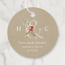 Floral Ampersand Elegant Hochzeit Vielen Dank Kraf Geschenkanhänger