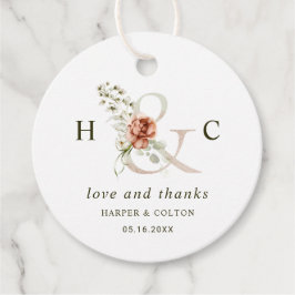Floral Ampersand Elegant Wedding Vielen Dank Geschenkanhänger