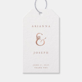 Floral Ampersand | Imitate Rose Goldhochzeit Geschenkanhänger
