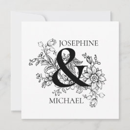 Floral Ampersand Photo Fiançailles Faire-part
