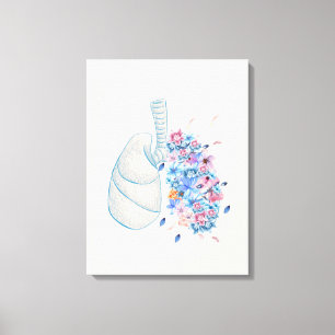 Floral Anatomie Lungenkrankheit Wand Kunst Leinwan