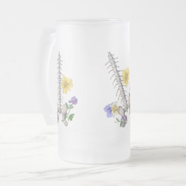 Floral Anatomy - Vertebrae, Hip Bone Mattglas Bierglas (Vorderseite Links)