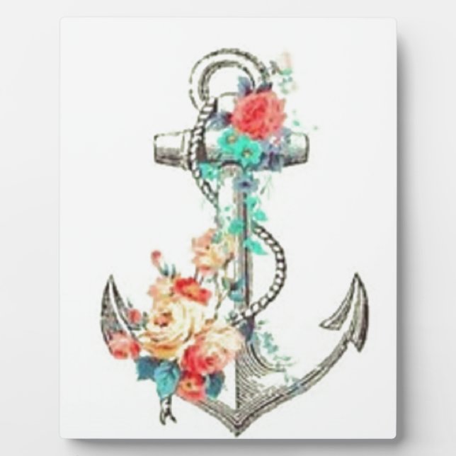 Floral anchor nautical fotoplatte (Vorderseite)