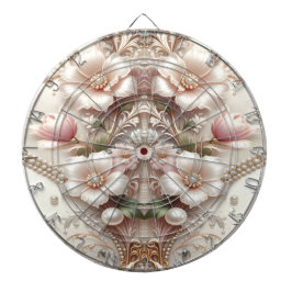 Floral and Pearl Embellishments Dartboard Dartscheibe