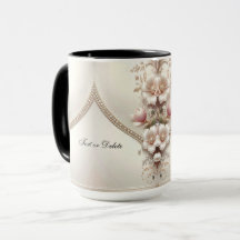 Floral and Pearl Embellishments Mug