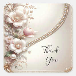 Floral and Pearl Embellishments Sticker