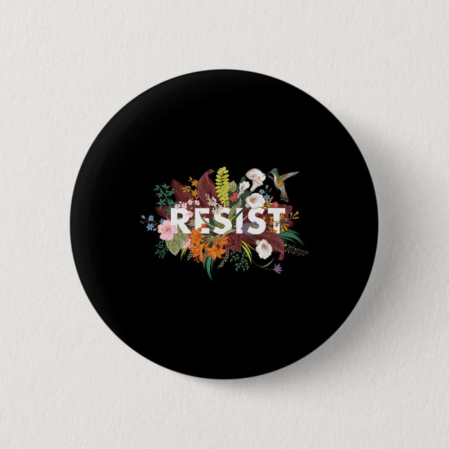 Floral Anti Trump politischer Protest Button (Vorderseite)
