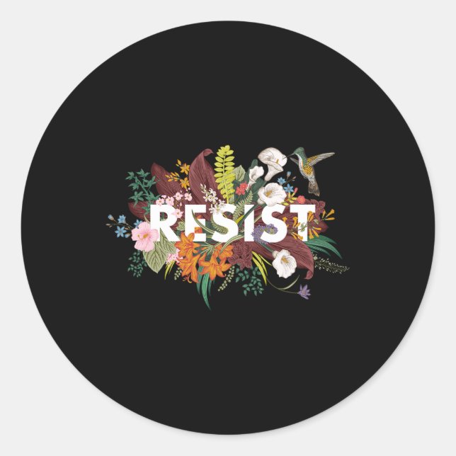 Floral Anti Trump politischer Protest Runder Aufkleber (Vorderseite)