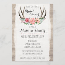 Floral Antlers Rustic Wedding Brautparty Custom