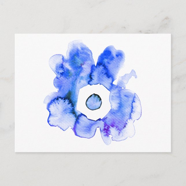 Floral Aquarell, handgezeichnet, abstrakte Kunst P Postkarte (Vorderseite)