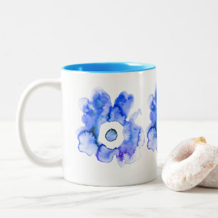 Floral Aquarell handgezeichnet abstrakte Kunst Zwe Zweifarbige Tasse