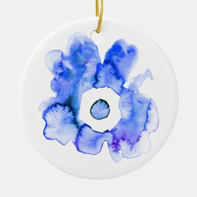 Floral Aquarell handgezeichnete abstrakte Keramik Keramik Ornament (Vorne)