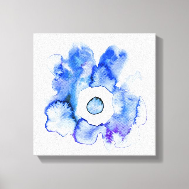 Floral Aquarell handgezeichnete abstrakte Leinwand (Vorderseite)