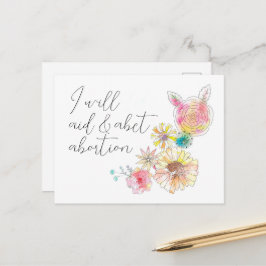 Floral Aquarell I aid & abet abortion Postcard Postkarte