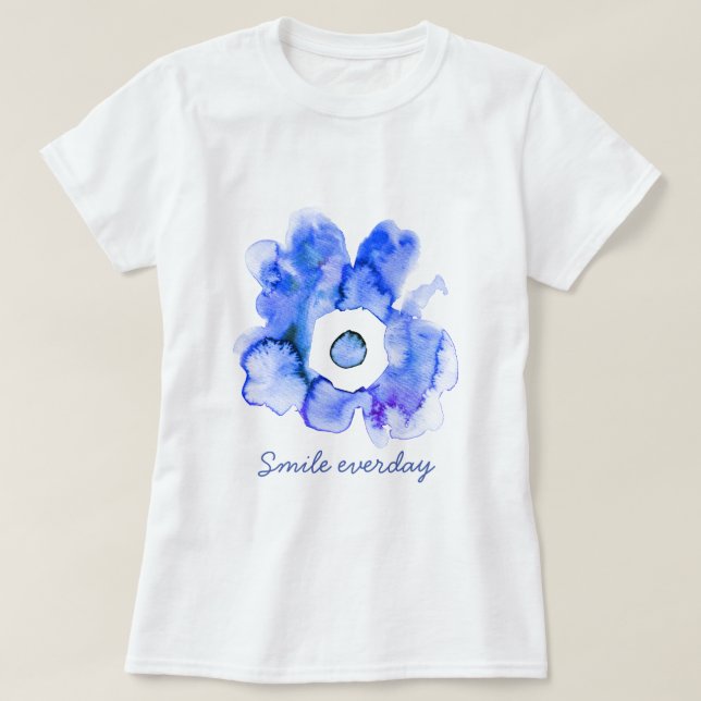 Floral Aquarell Lächeln abstrakte Kunst T - Shirt (Design vorne)