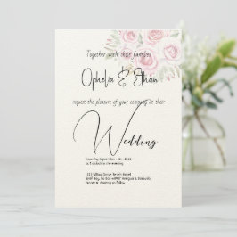 Floral Aquarell Moderne Typografie Hochzeit Einladung