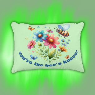 Floral-Aquarell-Monogramm Sie sind die Knie der Bi Dekokissen