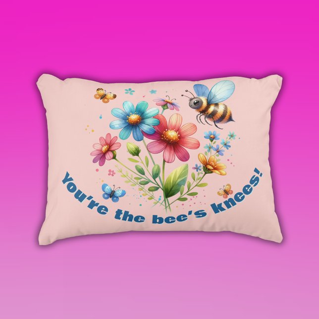 Floral-Aquarell-Monogramm Sie sind die Knie der Bi Dekokissen (Von Creator hochgeladen)