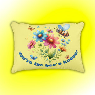 Floral-Aquarell-Monogramm Sie sind die Knie der Bi Dekokissen