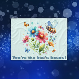 Floral-Aquarell-Monogramm Sie sind die Knie der Bi Fleecedecke