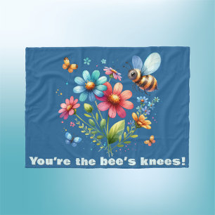 Floral-Aquarell-Monogramm Sie sind die Knie der Bi Fleecedecke