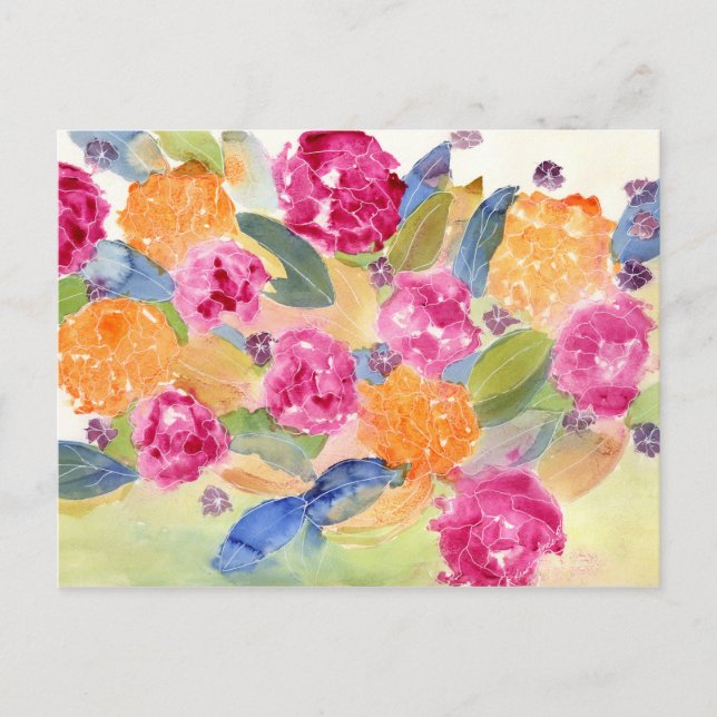 Floral Aquarell Postkarte (Vorderseite)