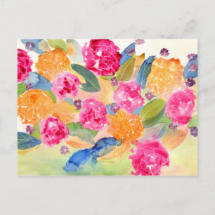 Floral-Aquarell-Postkarte Postkarte