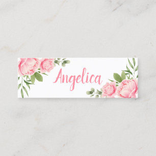 Floral Aquarell trendy rosa Blume Mini Visitenkarte