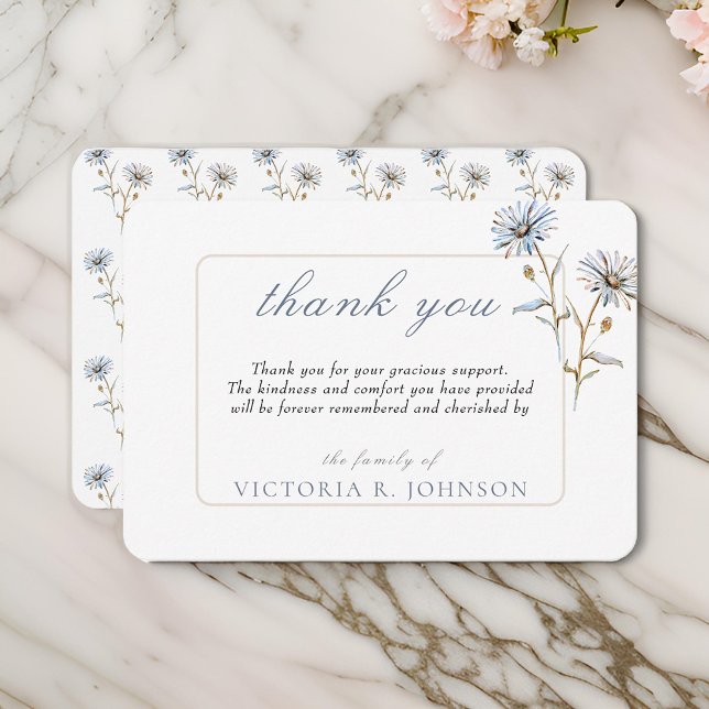 Floral Aquarelle Daisy Funeral Merci (Créateur téléchargé)