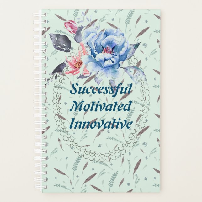 Floral Aquarelle Planificateur d'affaires (Devant)