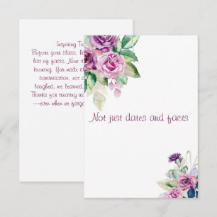 Floral Aquarelllehrer Geschichte schätzen Dankeskarte