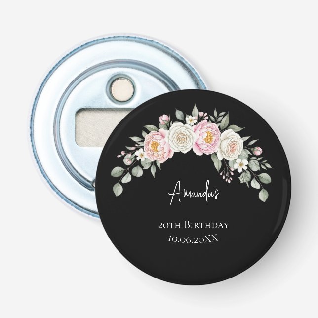 Floral Arch Birthday Personalized Opener Flaschenöffner (Vorderseite)