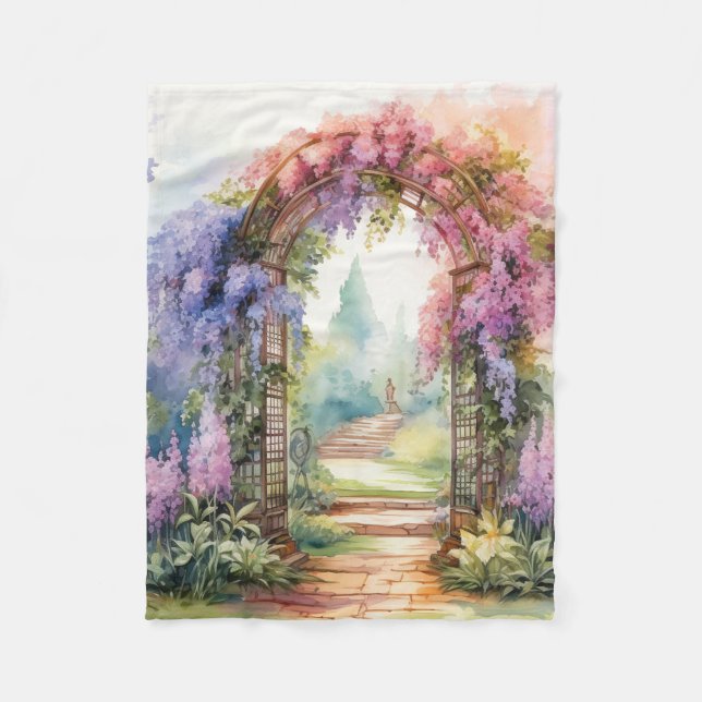 Floral Arch Landscape Fleecedecke (Vorderseite)