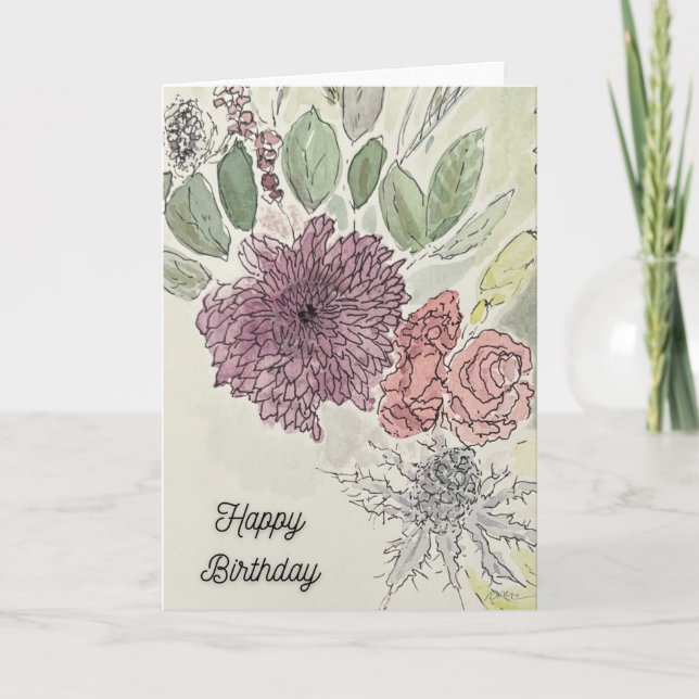 Floral Arrangement Birthday Card Karte (Vorderseite)