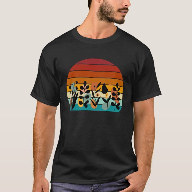 Floral Art At Sunset Boho Wildflowers Wildflower T-Shirt (Vorderseite)