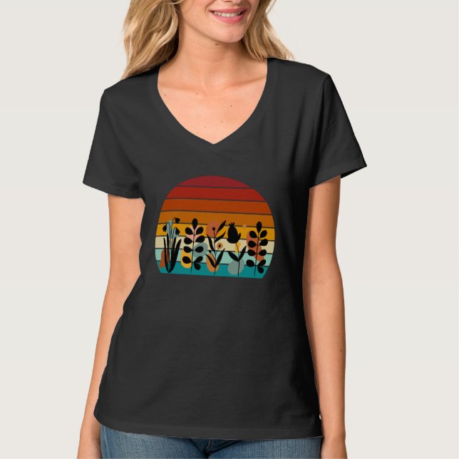 Floral Art At Sunset Boho Wildflowers Wildflower T-Shirt (Vorderseite)