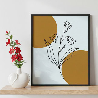 Floral Art Colorful Flower Wall Art , Home Decor Poster