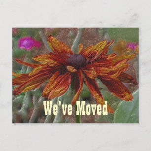 Floral Art Daisy Moving New Address Postcard Ankündigungspostkarte