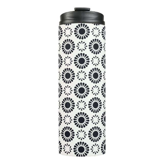 Floral Art Deco Muster Thermosbecher (Vorderseite)