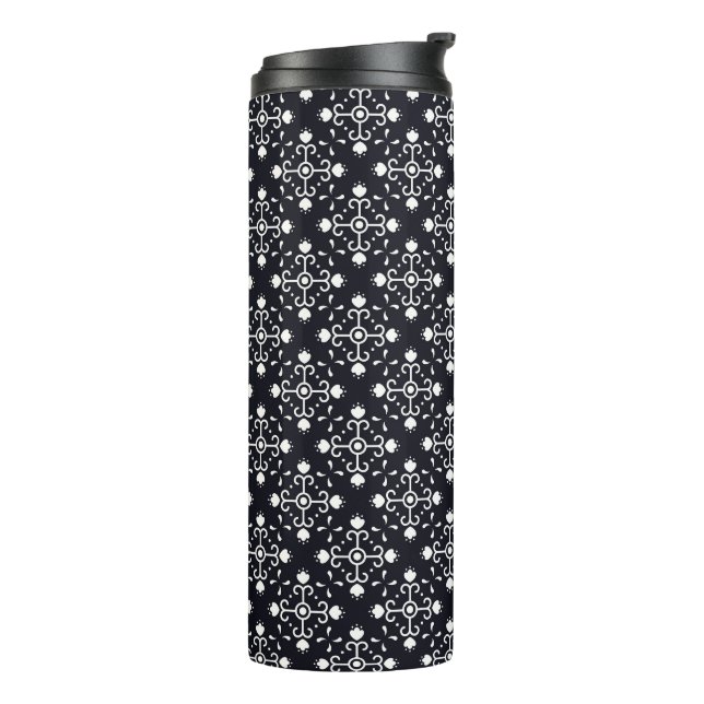 Floral Art Deco Muster Thermosbecher (Nach links gedreht)