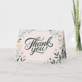 Floral Art Deco Retro Hochzeit Danke Karte