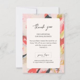 Floral Art Kleinunternehmen Firmenlogo Branding Dankeskarte