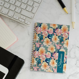 Floral Art Notebook-Planer mit Ihrem Namen Planer